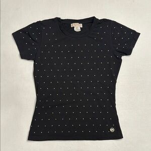 Michael Michael Kors Black Studded Tshirt